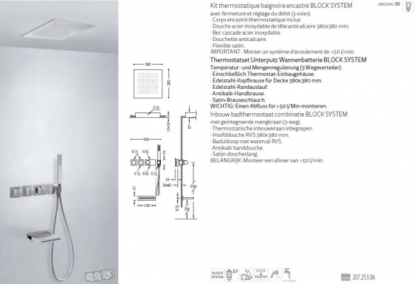 Tres Block System Duschset Duschkombination mit Handbrause 20725306, modernes Design für Ihr Badezimmer