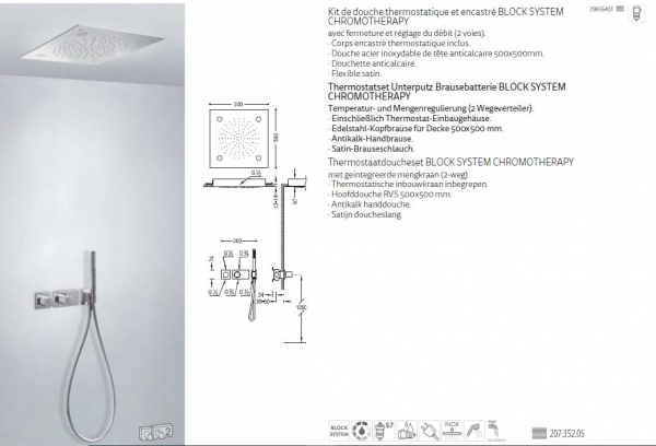 Tres Block System Duschset Duschkombination mit Handbrause 20735205, modernes Design für Ihr Badezimmer