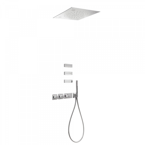 Tres Block System Duschset Chromotherapie Duschkombination mit Handbrause 20735304, modernes Design für Ihr Badezimmer