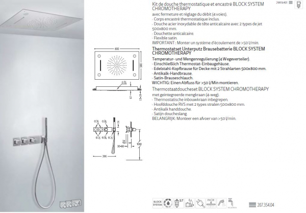 Tres Block System Duschset Duschkombination mit Handbrause 20735404, modernes Design für Ihr Badezimmer