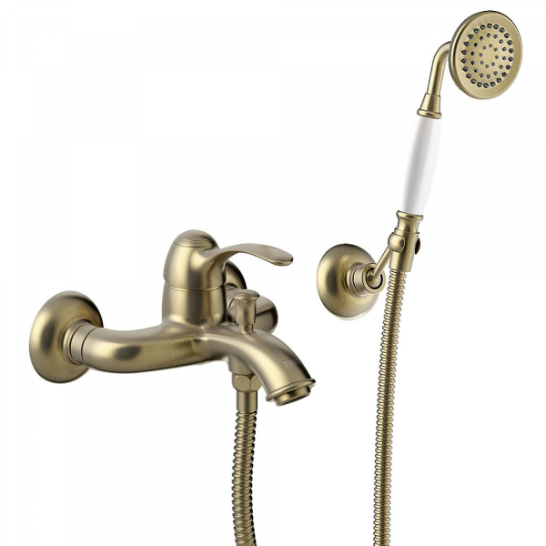 Tres-Clasic Badewannen-Armatur mit Handbrause 24217001 Chrom/Stahl/Gold/Messing, exklusives Design für Ihr Badezimmer