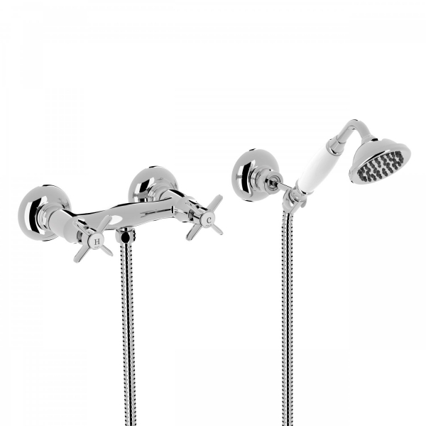 Tres-Clasic Brauseset Handdusche mit Brausemischer 24216301 Chrom/Stahl/Gold/Messing, exklusives Design für Ihr Badezimmer