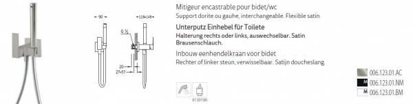 Tres Cuadro Exclusive Handbrause für WC Toilettendusche 00612301