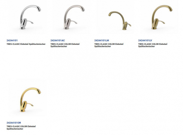 Tres Cuisine Küchenarmatur Wasserhahn für Spültisch 24244101, exklusives Design für Ihre Küche