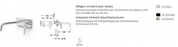 Tres Fuji Einhebel-Waschtischmischer Wasserhahn 28130004