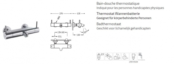 Tres Loft-Tres Badewannenarmatur Thermostat Wannenbatterie 09027401, modernes Design für Ihr Badezimmer