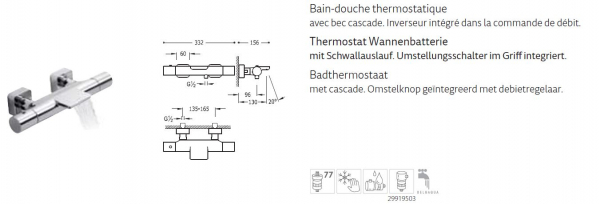 Tres Loft-Tres Badewannenarmatur mit Schwallauslauf 20017401, modernes Design für Ihr Badezimmer