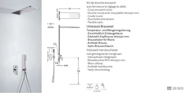 Tres Loft-Tres Duschset Duschkombination mit Handbrause 20018005, modernes Design für Ihr Badezimmer