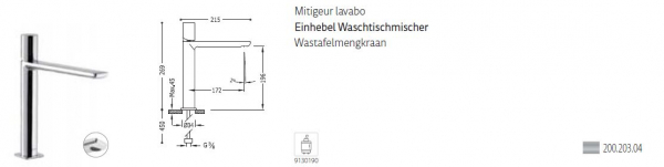 Tres Loft-Tres Waschtischmischer Wasserhahn 20020304/3, modernes Design für Ihr Badezimmer