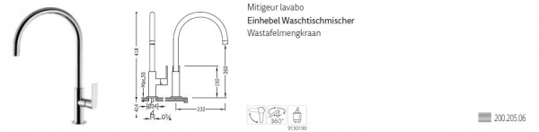 Tres Loft-Tres Einhebel Waschtischmischer Wasserhahn 20020506, modernes Design für Ihr Badezimmer