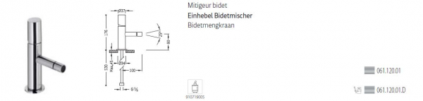 Tres Max-Tres Bidetarmatur Einhebel-Wasserhahn für Bidet 06112001, modernes Design für Ihr Badezimmer