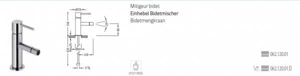 Tres Max-Tres Bidetarmatur Einhebel-Wasserhahn für Bidet 06112001, modernes Design für Ihr Badezimmer