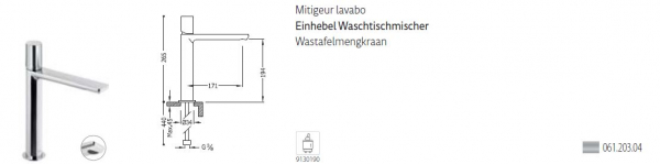 Tres Max-Tres Waschtischarmatur Einhebel-Wasserhahn 061/062/10304, modernes Design für Ihr Badezimmer