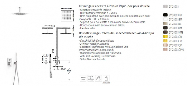 Tres Project-Tres Duschset Bausatz für Dusche mit Rapid-box 21128003