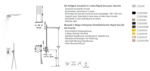 Tres Project-Tres Duschset Bausatz für Dusche mit Rapid-box 21128005