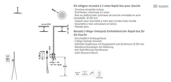 Tres selection Max Unterputz-Duschsystem Duschset Rapid Box 06228003