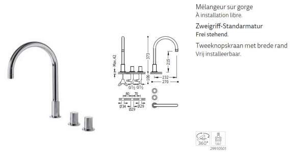 Tres Project-Tres Waschtischmischer Armatur Wasserhahn 06110501, modernes Design für Ihr Bad