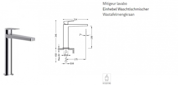 Tres Project-Tres Waschtischmischer Einhebel-Armatur Wasserhahn 21120302/21120301, modernes Design für Ihr Bad