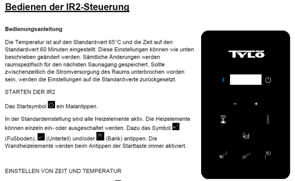 TylöHelo Infrarotkabine T-Serie TylöSand T-825 für 2-3 Personen von Tylö