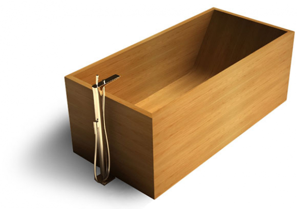 Unique Wood Design Holzbadewanne Puari-Gaia freistehende Badewanne aus Holz UWD