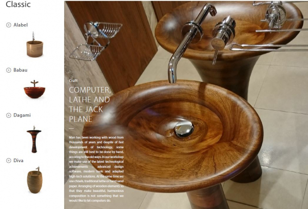 Unique Wood Design Holzwaschbecken Dagami Standwaschbecken freistehend aus Holz