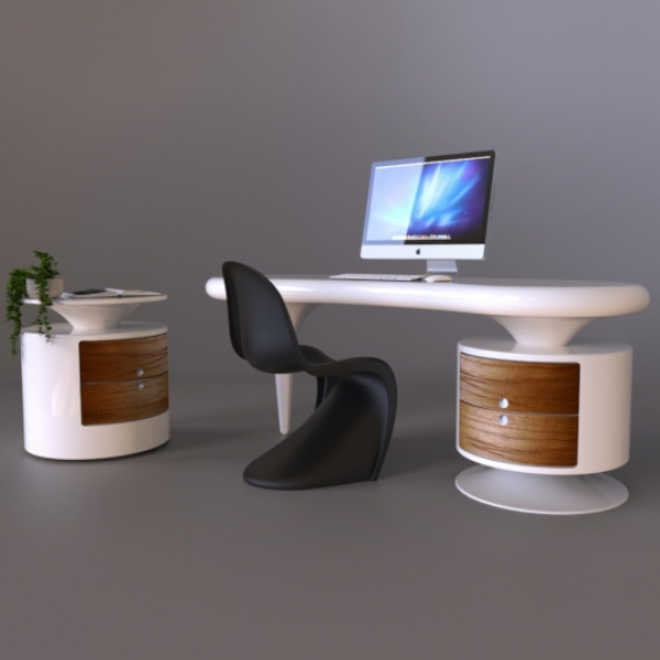 ZAD Italy Adamantx® Bean Schreibtisch für Büro, Arbeitszimmer und Homeoffice, italienisches Luxus-Design für Ihr Zuhause