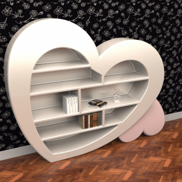 ZAD Italy Adamantx® Cuore Herz Design-Bücherregal, Wandregal, italienisches Luxus-Design für Ihr Zuhause