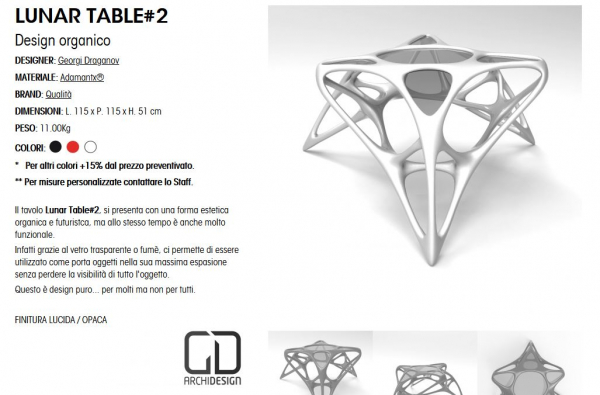 ZAD Italy Adamantx® Lunar Table #2 exklusiver Couchtisch, Wohnzimmertisch, Ablage, italienisches Luxus-Design für Ihr Zuhause