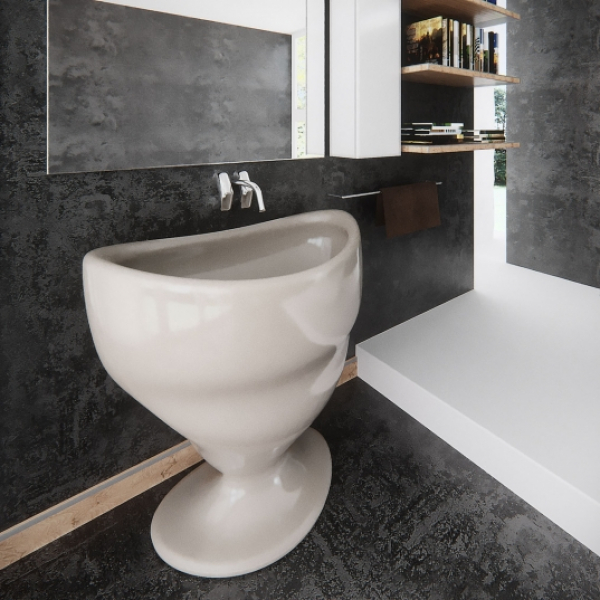 ZAD Italy Adamantx® Standwaschbecken Calice Säulen-Waschtisch Standmontage, italienisches Luxus-Design für Ihr Traumbad