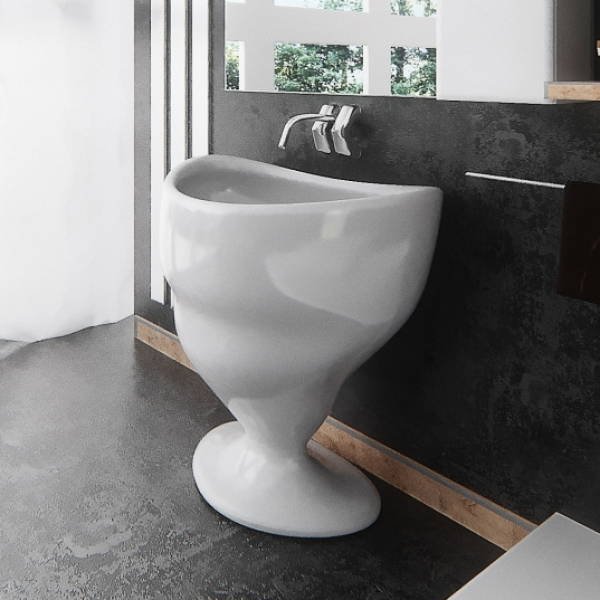 ZAD Italy Adamantx® Standwaschbecken Calice Säulen-Waschtisch Standmontage, italienisches Luxus-Design für Ihr Traumbad