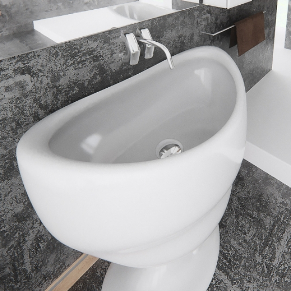 ZAD Italy Adamantx® Standwaschbecken Calice Säulen-Waschtisch Standmontage, italienisches Luxus-Design für Ihr Traumbad