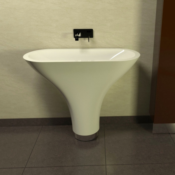 ZAD Italy Adamantx® Standwaschbecken Flounder Säulenwaschtisch, italienisches Luxus-Design für Ihr Traumbad