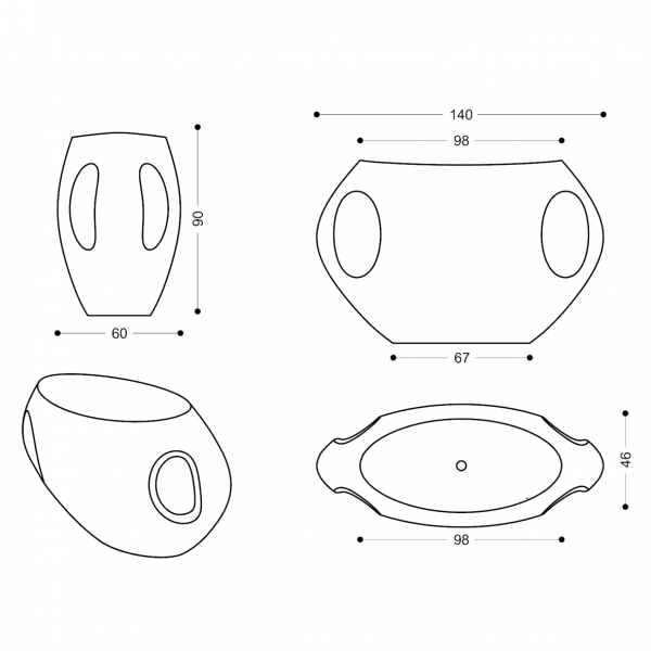 ZAD Italy Adamantx® Standwaschbecken Pandora Vase Waschtisch Standmontage, italienisches Luxus-Design für Ihr Traumbad