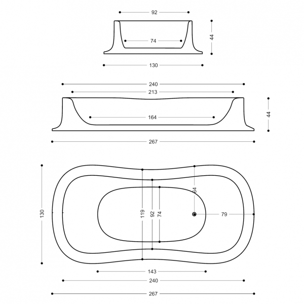 ZAD Italy Vulcano Adamantx® freistehende ergonomische Badewanne, italienisches Luxus-Design für Ihr Traumbad