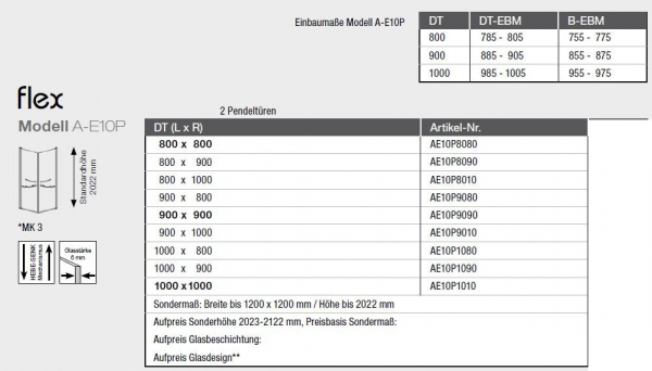 GEO Eckeinstieg Eckdusche A-E10P maw flex