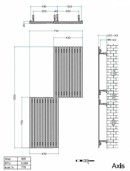 Edelstahl-Heizkörper Axis von accuro-korle Design