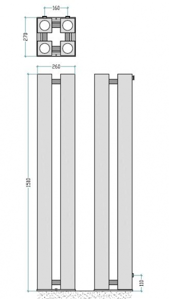 Edelstahl-Heizkörper Quattro von accuro-korle Design