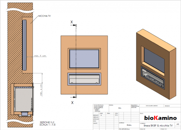 Ethanol Einbau-Kamin Durchsicht BKBF-B-Serie von bioKamino