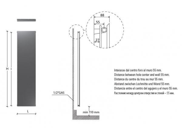 Caleido Ice double vertical Designheizkörper Plattenheizkörper