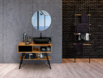 Cipi Feelgood small exklusive Kommode, Unterschrank für Waschbecken aus Teakholz und Mahagoni