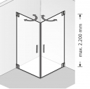 HSK K2 Eckdusche Eckeinstieg 2 Drehtüren Pendeltüren Duschabtrennung inkl. Aufmaß