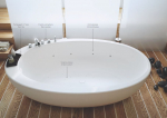 Moma Design Elitechnic Badewanne freistehend aus White Stonage mit Optionen