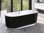 Rubicer Zen Acryl-Badewanne Whirlpool Schwarz/Weiß glänzend RBT601FTSH