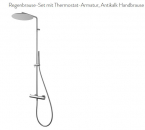 Treemme Regenbrause-Set Duschset mit Thermostat-Armatur, Antikalk Handbrause und Kopfbrause 6581/ZZ