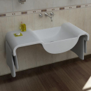 ZAD Italy Adamantx® Waschbecken Onda Waschtisch Wandmontage, italienisches Luxus-Design für Ihr Traumbad